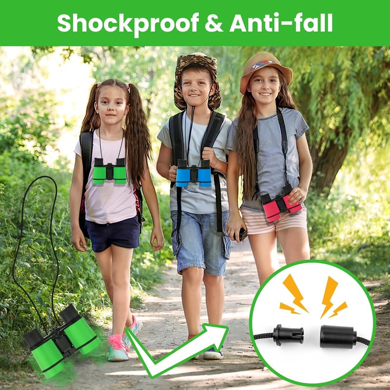 DR ANISON Binoculars for Kids Toy Binoculars Set for Age 3-12 Years Old Boys Girls Outside Play, Bird Watching, Camping, Educational Learning, Birthday Presents - Image 3